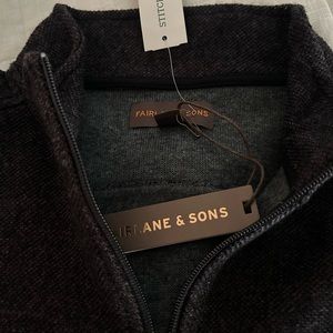 Fairlane and Sons quarter zip tweed sweater